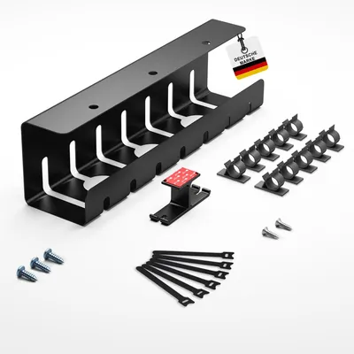 Obrázek produktu pro Kompletní sada B - stůl pro správu kabelů Albatros pro pořádek a produktivitu - organizér kabelů pro vedení kabelů, kabelový žlab pro organizaci kabelů