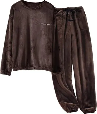 Image de ASKSA Pyjama Hommes Pyjama Long Ensemble Hiver Polaire Deux Pièces et Pantalon de Nuit Ensemble Doux Flanelle Chemise de Nuit Loungewear,Kaki,L