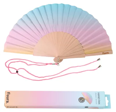 Produktbild von FISURA - Origineller mehrfarbiger Handfächer. Moderner und lustiger Fächer Blaue