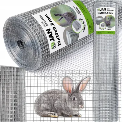 Zdjęcie produktu dla Siatka Na Woliery Zgrzewana 13x13x0,8 25m2 Klatki Hodowla przeciw Gryzoniom