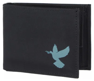 Immagine prodotto di oxmox portafoglio New Cryptan RFID Protect Pocketbörse Freedom Pigeon Print Cyan Black nero