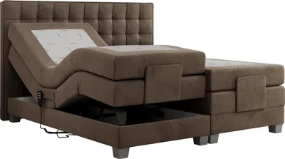 Produktbild von Boxspringbett mit Motor, elektrisch - Elektro - 200x200cm - Braun - H3