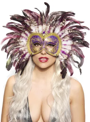Produktbild von Paradiesvogel Federmaske lila