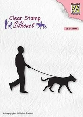 Zdjęcie produktu dla Stempel - Nellie`s - SIL070 mężczyzna z psem