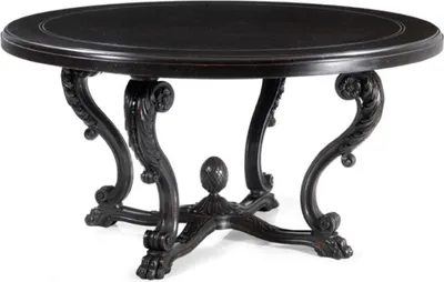 Produktbild von Casa Padrino Luxus Barock Esstisch Antik Schwarz Ø 150 cm -  Italy