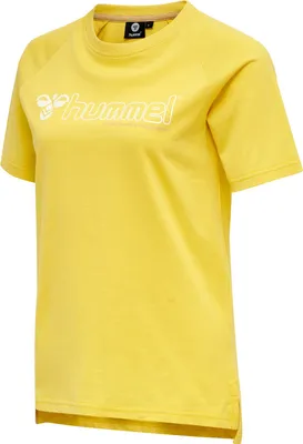 Immagine prodotto di Hummel hmlZENIA, t-shirt a maniche corte da donna, color crema e oro, taglia S