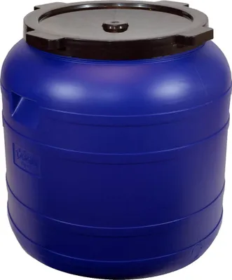 Obrázok produktu pre Sud 150L skrutkovacie veko, atest na potraviny, ventil, modrá