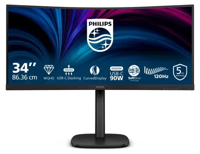 Image de Moniteur Philips 3000 series 34B2U3600C/00 86,4 cm (34") 3440 x 1440 pixels Wide Quad HD LCD Noir