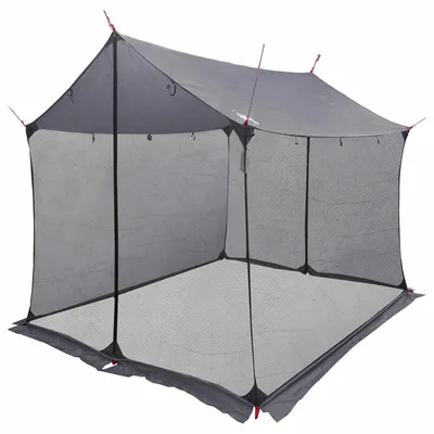 Immagine prodotto di vidaXL Telo da campeggio con pareti in rete, grigio e arancione, 270 x 210 x 210 cm