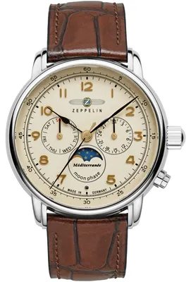 Produktbild von ZEPPELIN 9636-5 Chronograph Uhr Herrenuhr Lederarmband Chrono Datum braun