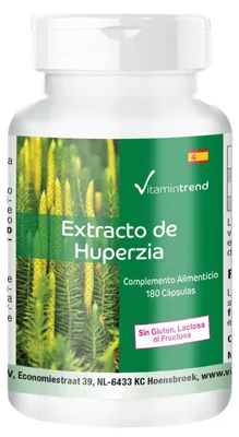 Produktbild von Huperzia-Extrakt, 180 Kapseln Hochdosiertes Veganes Supplement
