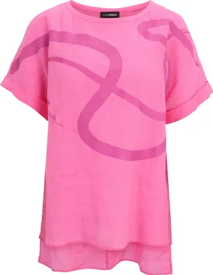 Produktbild von Damen Schlupfbluse in Shirt-Form mit Motivprint und High-Low-Style