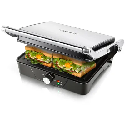 Produktbild von Aigostar - 2000 W XXL Kontaktgrill Panini Grill,Sandwich Maker, Temperaturkontrolle, antihaft beschichtetes Edelstahl, 180 Grad aufklappbar