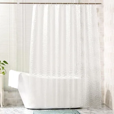 Zdjęcie produktu dla Zasłona prysznicowa 180 x 200 cm – odporna na pleśń, wodoodporna – przezroczysta