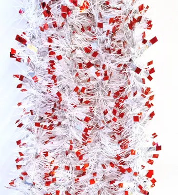 Produktbild von 5m Lametta Weihnachtsgirlande Christbaumschmuck Girlande Weihnachten Deko LMT6 Rot