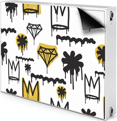 Produktbild von Magnet Heizkörper-Abdeckung Verkleidung Abdeckung Heizkörperabdeckung 100x60 cm  - Graffiti, Krone
