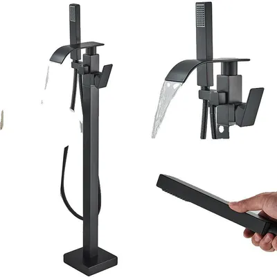 Produktbild von Badewannenarmatur, Handbrause, zeitgenössisches Design, Mattschwarz