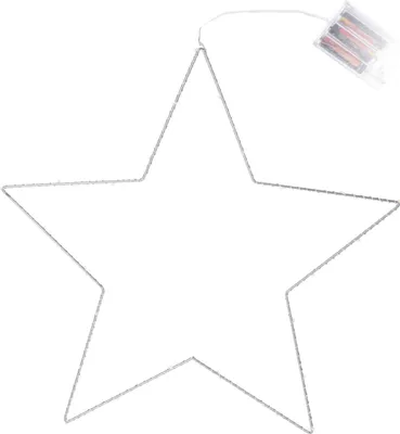 Obrázok produktu pre Svietiaca hviezda v striebornej farbe s 25 LED diódami - Ø 45 cm - na batérie