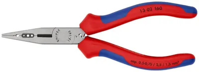Produktbild von Knipex Verdrahtungszange Kopf poliert, Griffe mit zweifarbigen - 13 02 160 SB