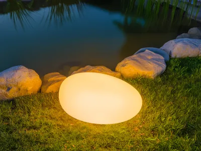 Produktbild von Smartwares LED Solarleuchte Stein OSL-50016 weiß Ø 40 cm RGBW