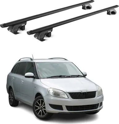 Image de Barres de toit transversales ABE pour Skoda Fabia Scout 5J 2009-14 5 P Noir 2x