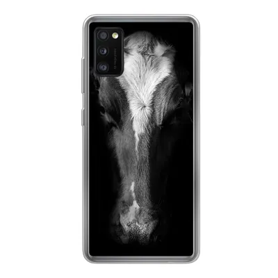 Produktbild von MuchoWow® Handyhülle Schutzhülle Hülle für Samsung Galaxy A41 Kuh - Tiere - Schwarz Silikon Softcase Handy Hülle - Mobiltelefon