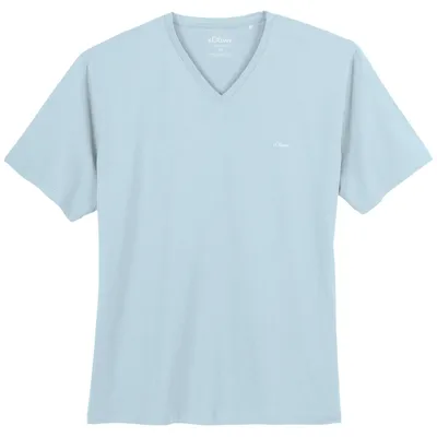 Produktbild von s.Oliver Übergrößen Basic-T-Shirt hellblau V-Neck