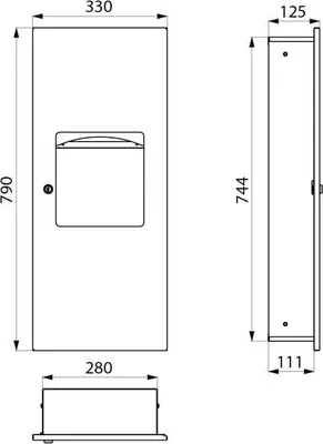 Immagine prodotto di Distributore di asciugamani di carta Delabie - cestino UP 10l (ex-0013680000)