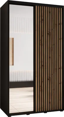Produktbild von MEBLE KRYSPOL Lanko 2 Schrank mit 2 Schiebetüren - 235,2x130x60 cm - Schwarz Artisan Schwarz