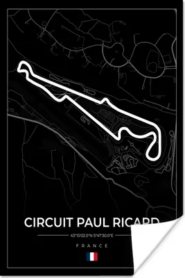 Produktbild von MuchoWow® Poster Rennstrecke - F1 - Rennstrecke - Frankreich - Circuit Paul Ricard - Schwarz 40x60 cm - Plakate für die Wand - Poster Babyzimmer