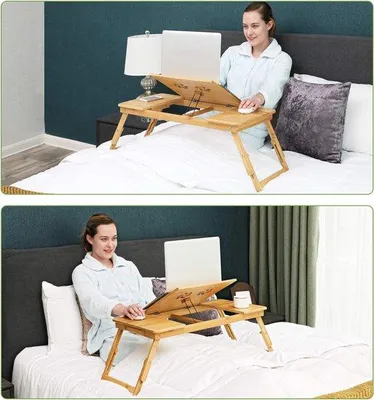 Obrázek produktu pro Skládací snídaňový stolek 89 x 35 x 29 cm do postele