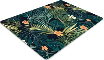 Produktbild von Stuhlunterlage Bürostuhlunterlage 120 cm x 90 cm Bodenmatte Bürostuhlunterlage - Blumen und Blätter