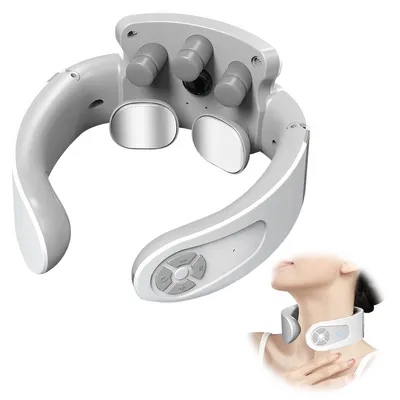 Produktbild von Nackenmassagegerät,Kabellos Tragbares Elektrisches Massagegerät,mit Wärmetherapie,3 Massageköpfen 6 Modi 9 Intensitätsstufen