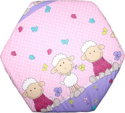Produktbild von PRIMAWELA Spannbettlaken für Baby Kinder 6-eck Laufgitter Laufstall Matratze 105x120cm 20. Schaf Rosa