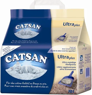 Produktbild von CATSAN Ultra plus, Ton, 10 l, Beige, Braun, Faltenbeutel aus Papier