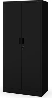 Immagine prodotto di Armadio per archiviazione Armadio multiuso Armadio in metallo 4 ripiani Lamiera d'acciaio verniciata a polvere 175 cm x 80 cm x 40 cm Nero