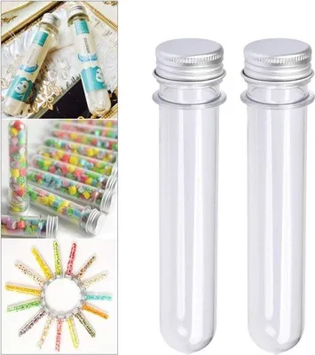 Obrázok produktu pre Plastové skúmavky, 15 ks, 40 ml, priehľadné, s hliníkovým viečkom