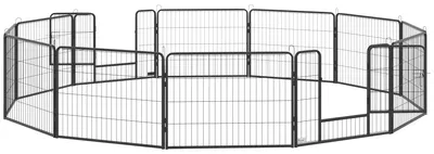 Obrázek produktu pro Ohrada pro štěňata PawHut, výška 60 cm, ohrada pro štěňata s dvířky, 12 panelů, ocel