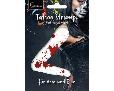 Produktbild von Tattoo Strumpf Blut | Halloween Arm- & Beinstrumpf | Horror Kostüm Zubehör