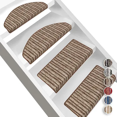 Obrázek produktu pro Kročejová rohož Trier Brown 23,5 x 65 cm půlkulatá