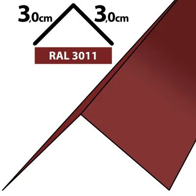 Produktbild von 1m Winkelblech Kantblech Kante Blechwinkel pulverbeschichtetes 0,5mm Zuschnitt 6cm RAL-3011 Rot