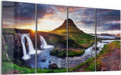 Produktbild von DEQORI Glasbild Echtglas 4x30x60 cm 'Kirchberg Panorama' Wandbilder XXL groß