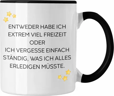 Produktbild von Trendation - Lustige Tasse mit Spruch für Frauen Männer Arbeit Büro Lustig Tassen Becher mit Sprüchen Kollegin Geschenk Sarkasmus Fun (Schwarz)