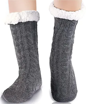 Produktbild von ASKSA Cosy Socks Zimní ponožky Pánské teplé nadýchané tlusté domácí ponožky 38-44, šedé