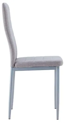 Productafbeelding van Eetkamerstoel NATHALIE, modern design, keukenstoel, eetstoel, gestoffeerde stoel, met stoffen bekleding in grijs, set van 4