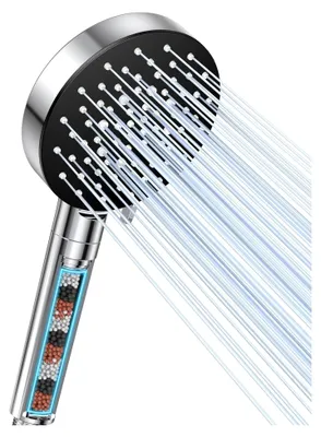 Produktbild von Duschkopf mit Filter und 6 Strahlarten, Hochdruck Handbrause mit 3-fach Filtration für hartes Wasser