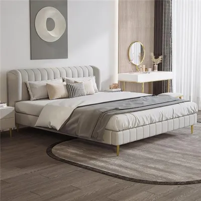 Produktbild von Betten Doppel Schlaf Zimmer Luxus Chesterfield Designer Bett Leder Hotel Metall