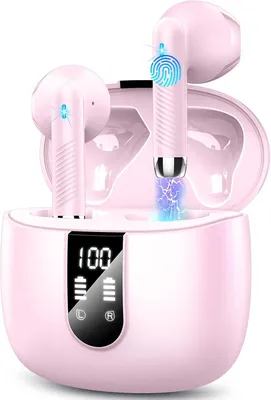 Produktbild von Bluetooth 5.3 In-Ear Kopfhörer mit 4 Mikrofonen, 48H Spielzeit, ENC Noise Cancelling, IP7 Wasserschutz, LED Display, USB-C
