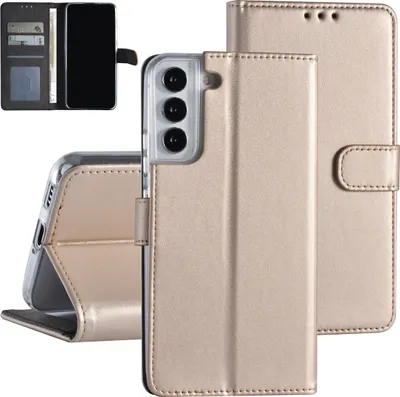 Image de Étui de type livre Samsung Galaxy S22 Plus - Porte-cartes - Fermeture magnétique - Or