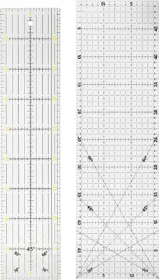 Image de règle de quilting en 2 parties, outil de couture, de dessin, de bricolage et de mesure multifonctionnel